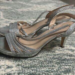 Silver Rhinestone Embellished Heels for Formal Occasions